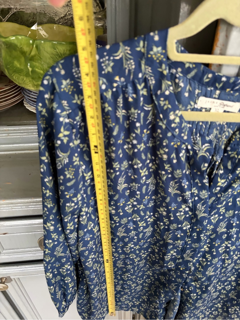 Jachs Navy Blue Floral Button-Front Blouse - Picture 4 of 8